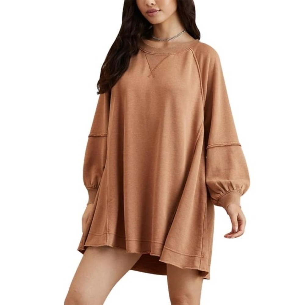 Long-Sleeve Fleece Babydoll Dress